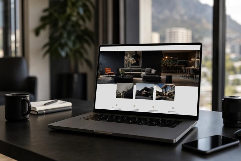 Laptop showing a polished business website